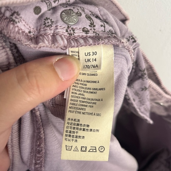 We the Free Sun Chaser Corduroy Skinny Pants in frosted lilac size 30 - Picture 3 of 9